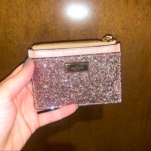 Pink, sparkly, Kate spade change purse wallet